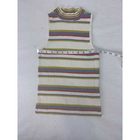 Anthropologie Moth Linen / Rayon Blend Knit Mock Turtleneck Tank Sweater - Small - Picture 3 of 7